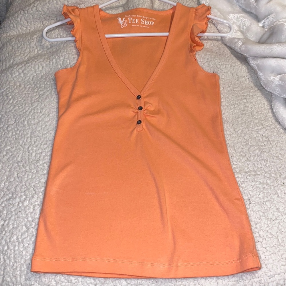Ruffle sleeve tank